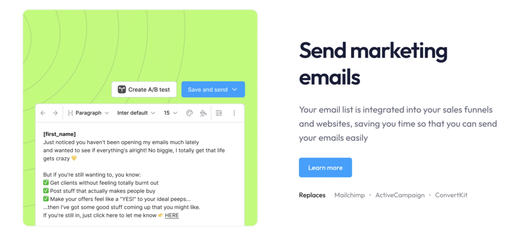 Systeme.io  email marketing